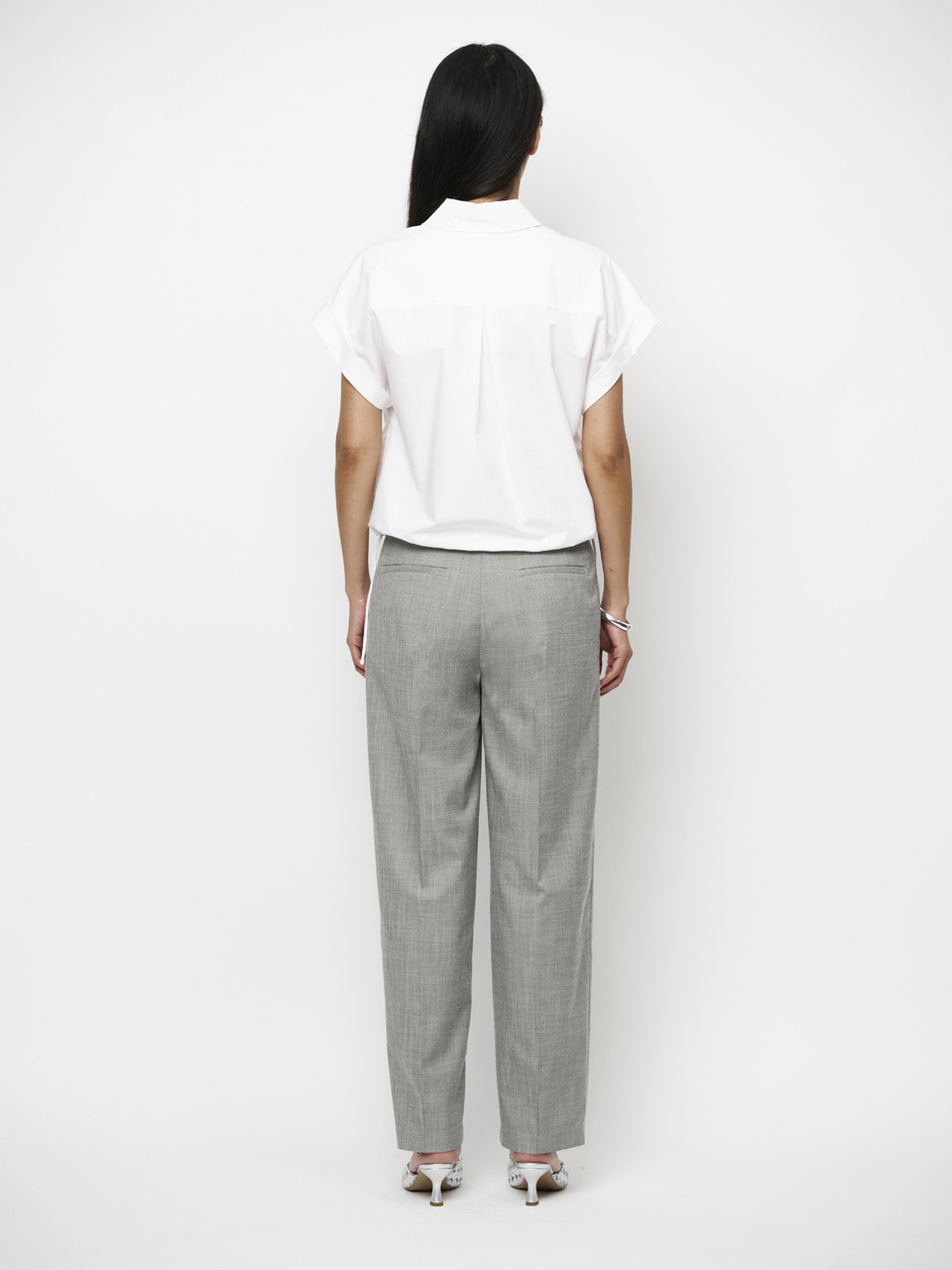 Eclat cap-sleeve button down shirt