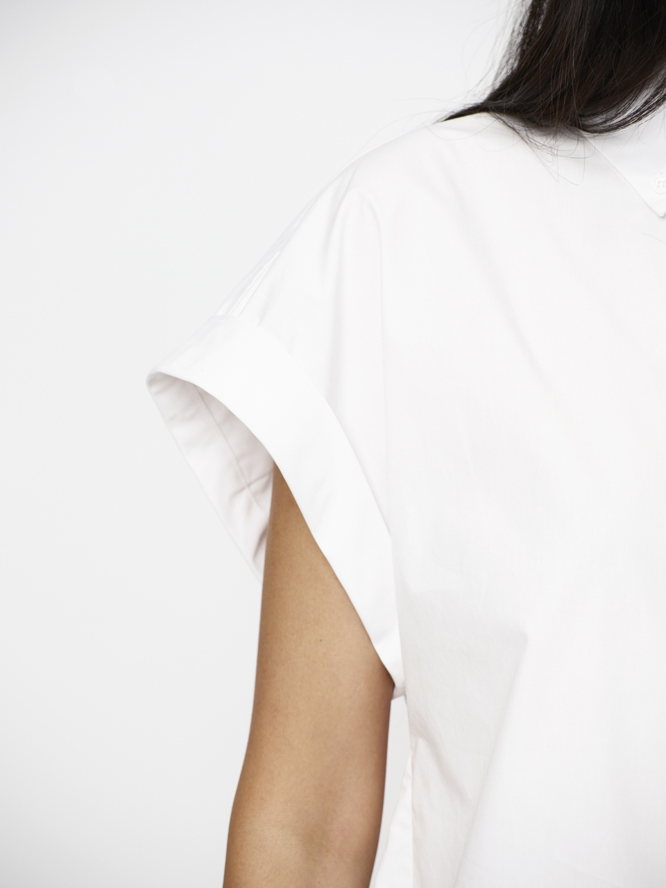 Eclat cap-sleeve button down shirt