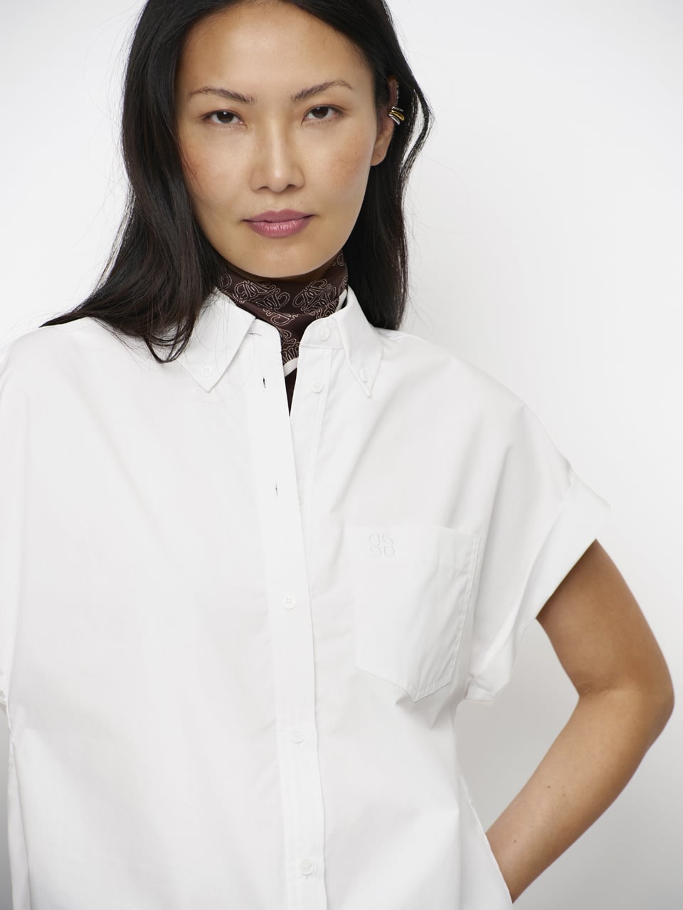 Dante 6 Eclat cap-sleeve button down shirt