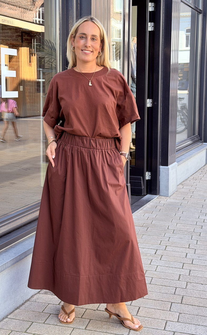 Yara Long Poplin Skirt