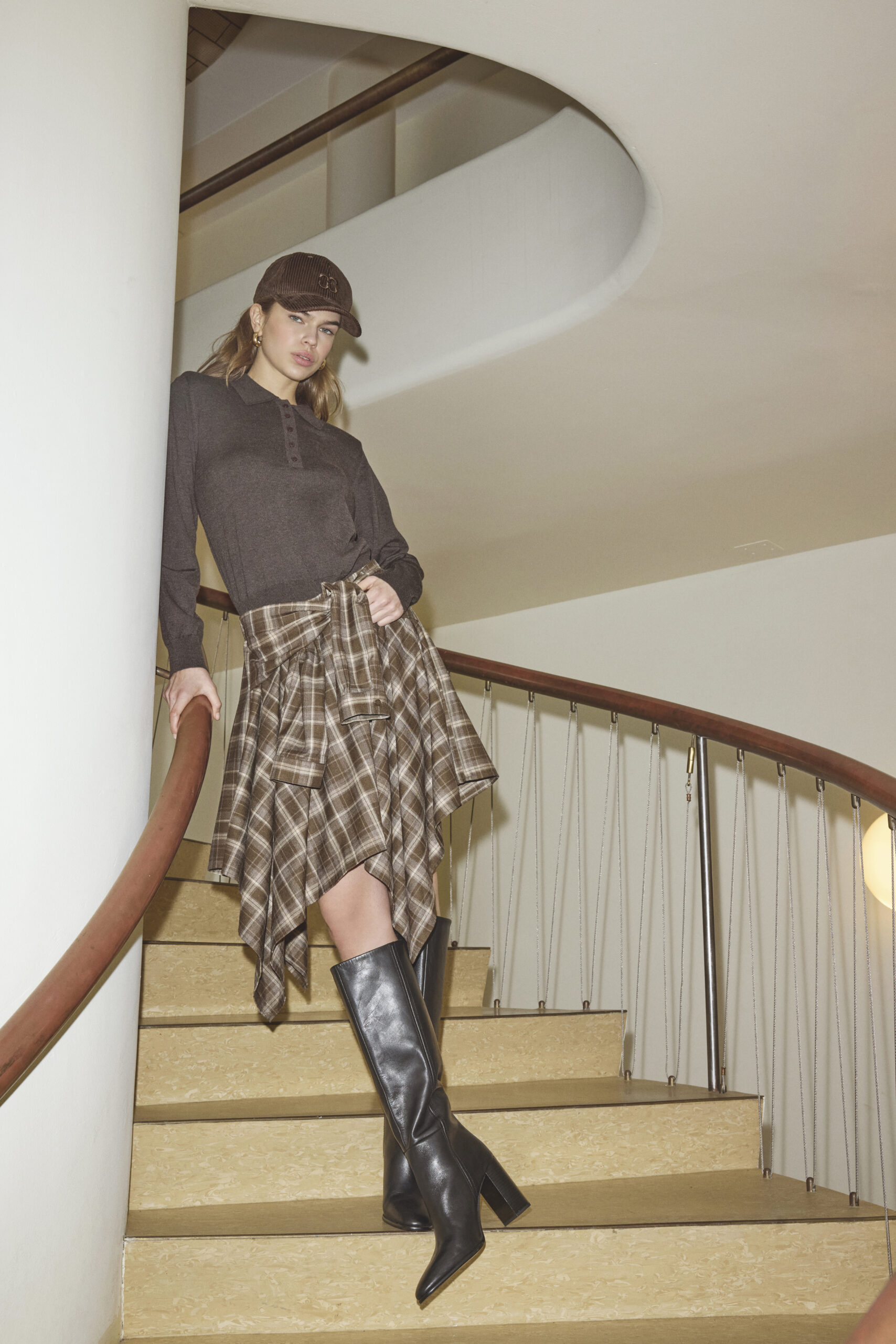 Dagny Check Tie Skirt