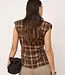 Dagny Check Pleat Top