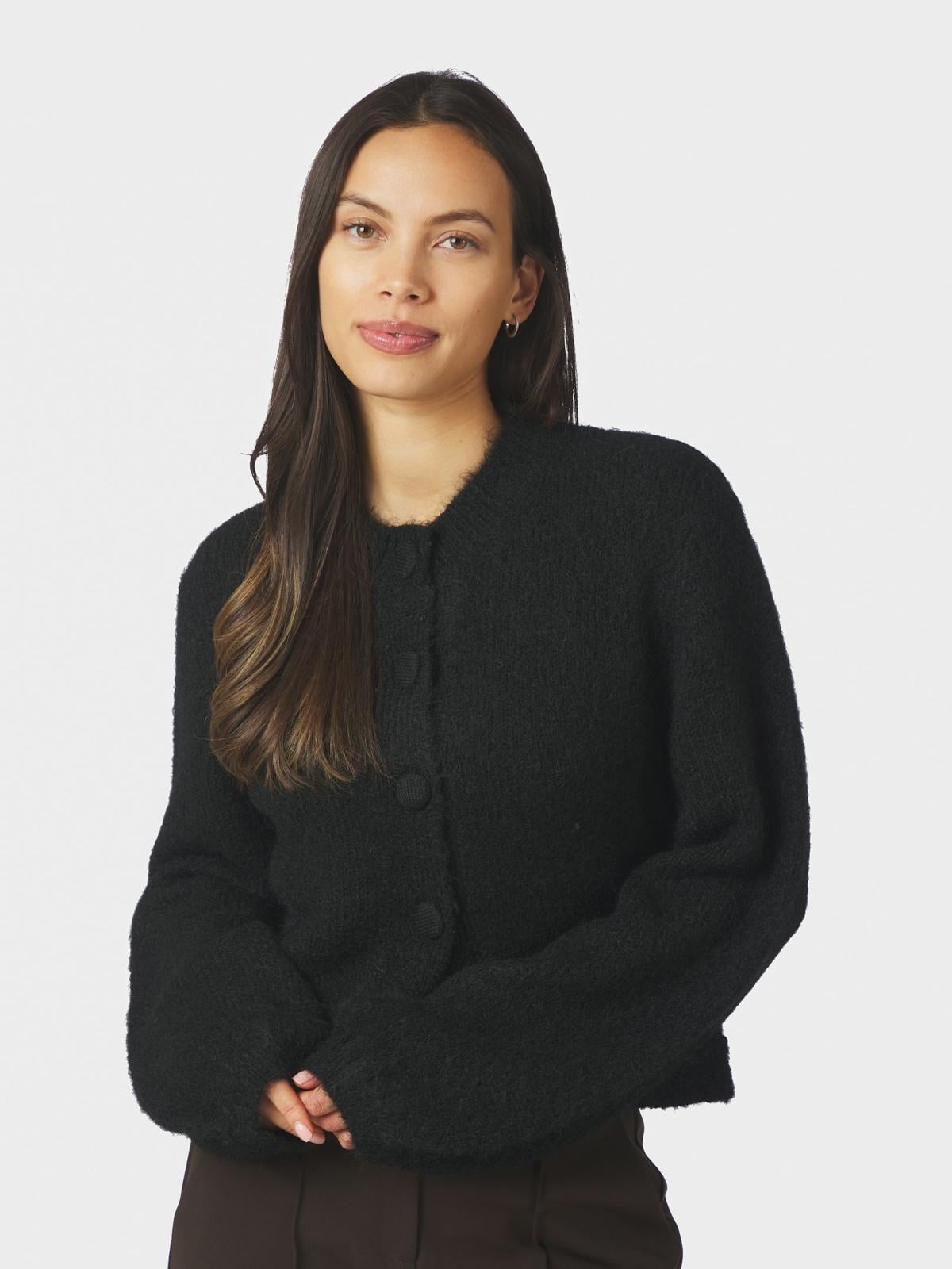 Neo Noir Gio Fluffy Knit Cardigan