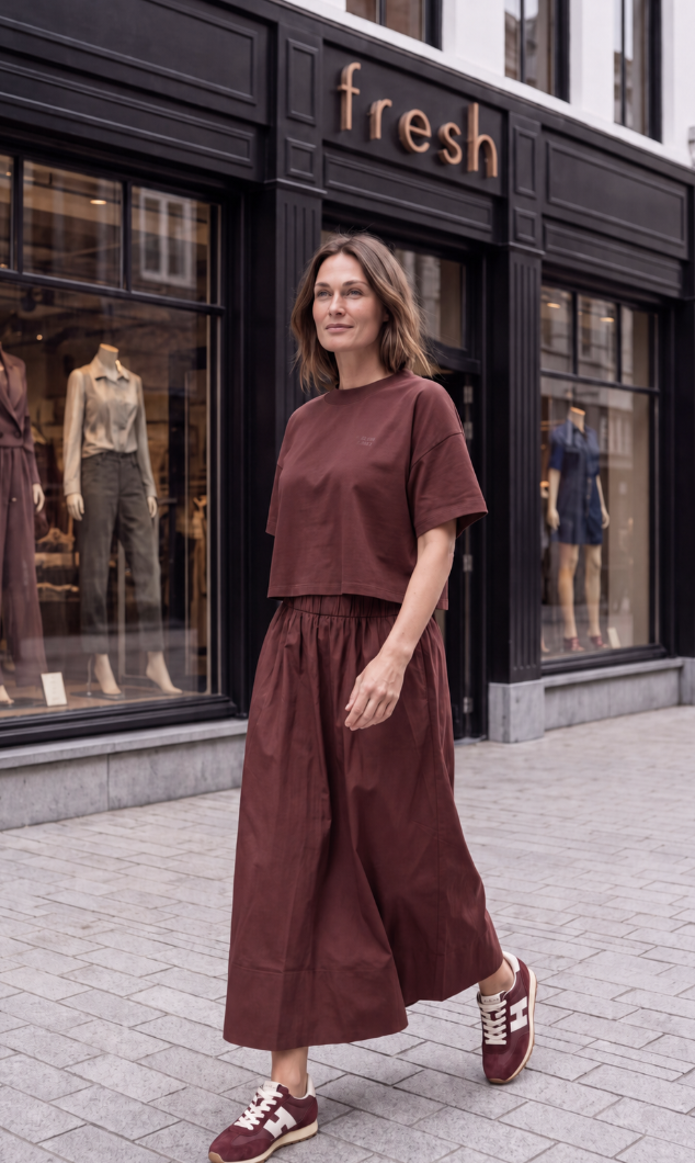 Yara Long Poplin Skirt