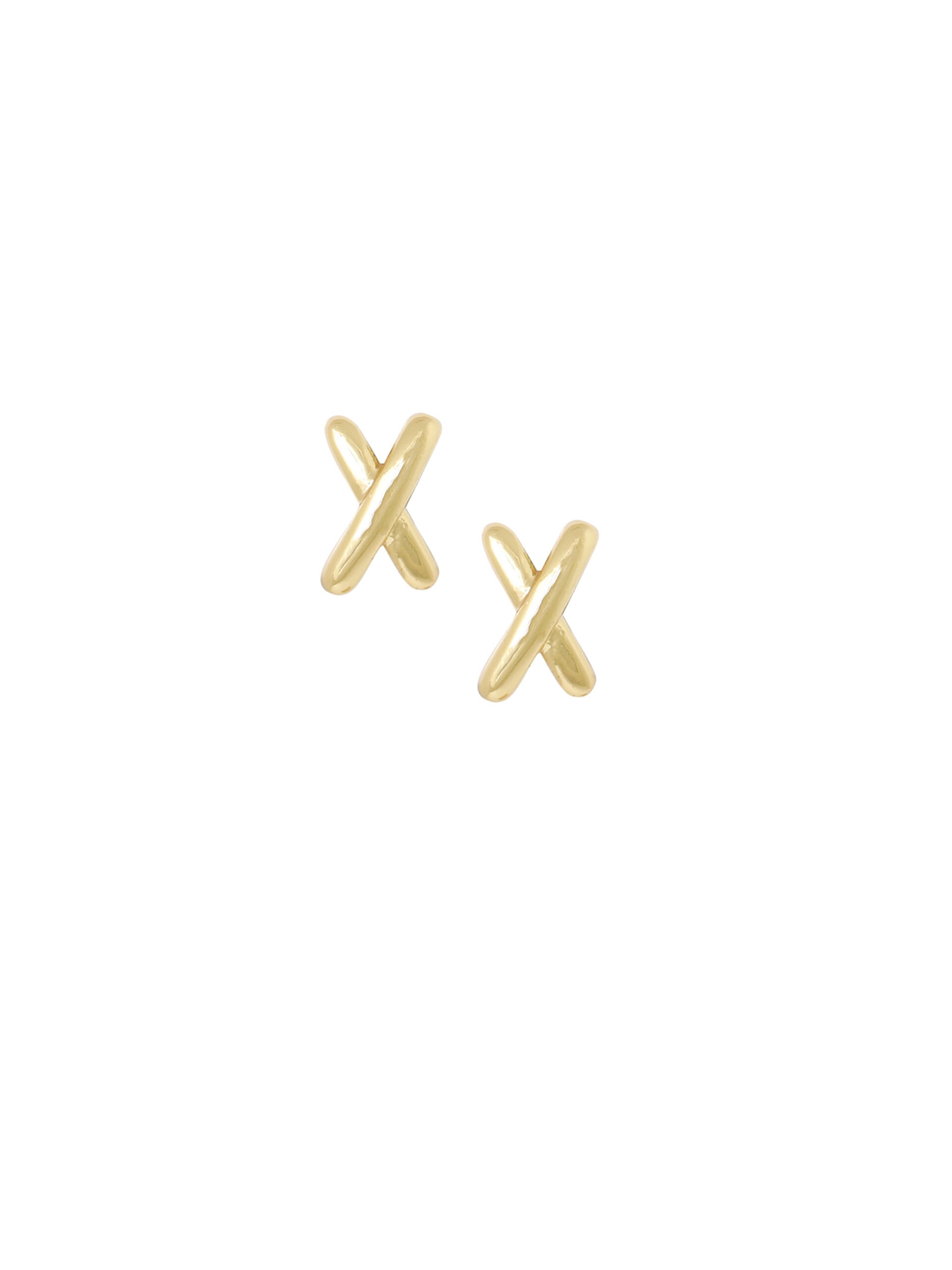 Ellen Beekmans Vergulde oorstekers "X"