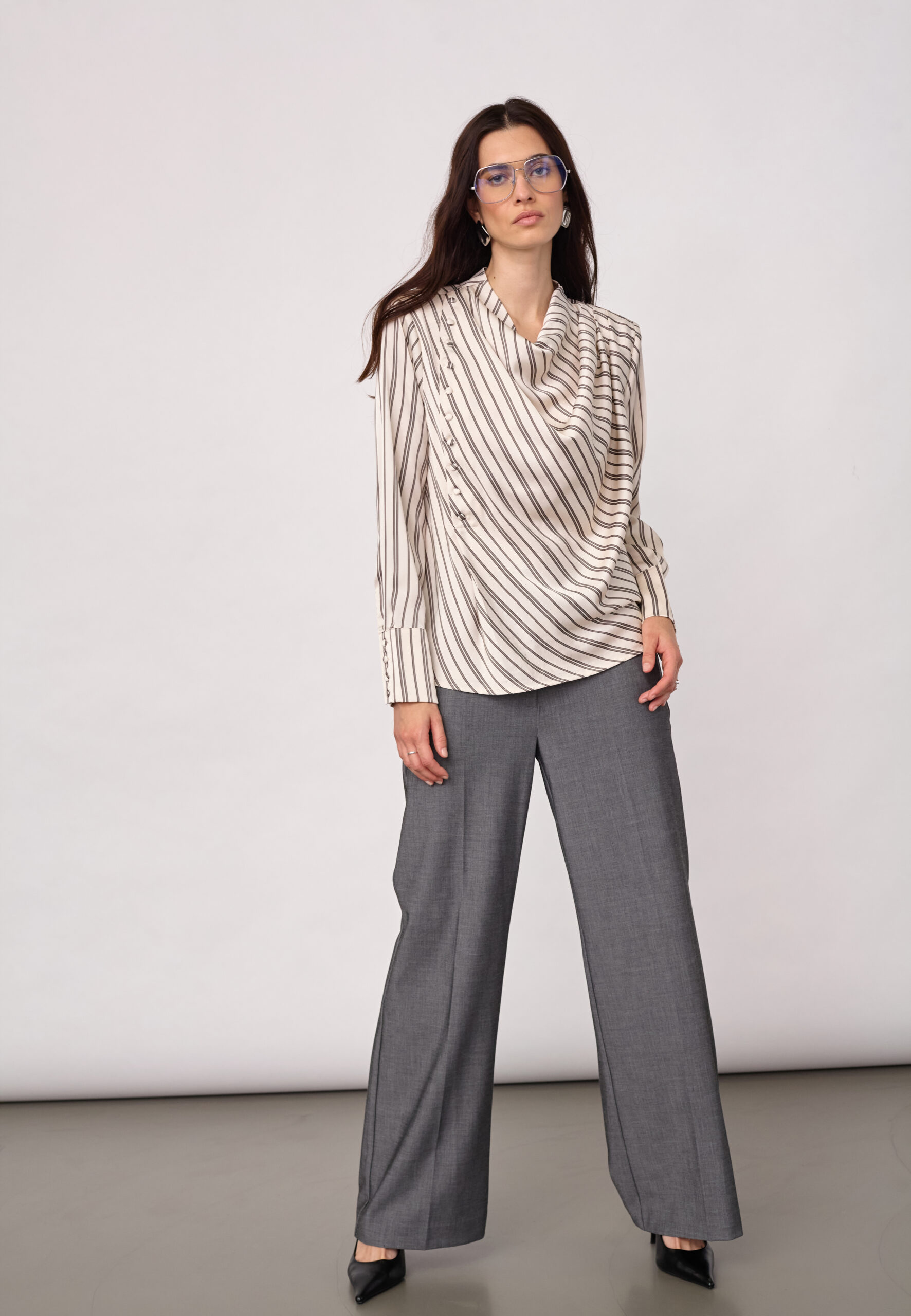 HellyCC Button Stripe Blouse