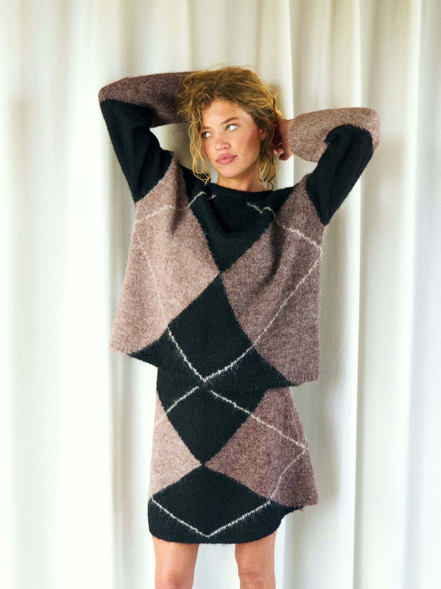 Inga Check Fluff Knit Pull