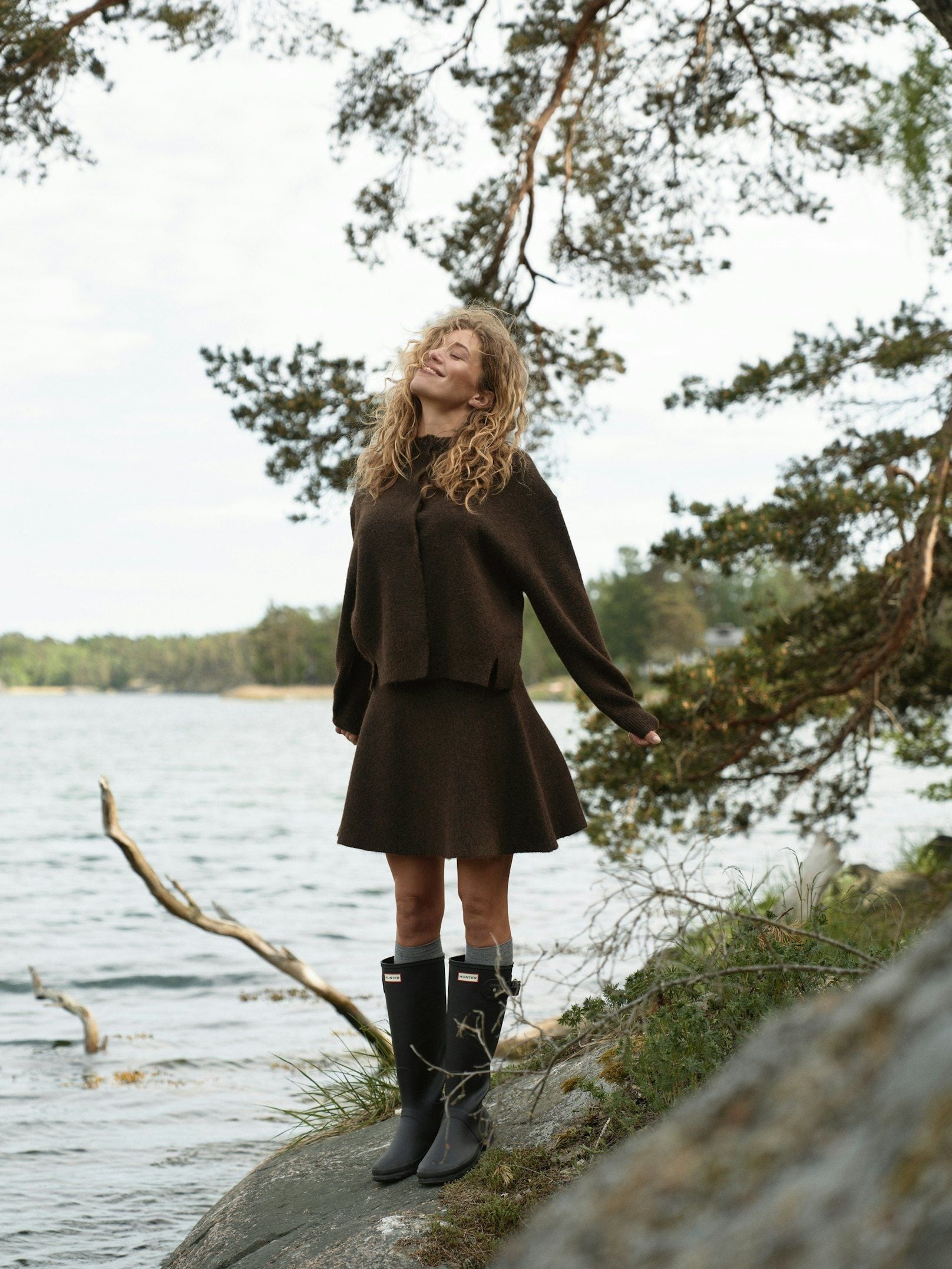 Neo Noir Dione Fluffy Knit Cardigan
