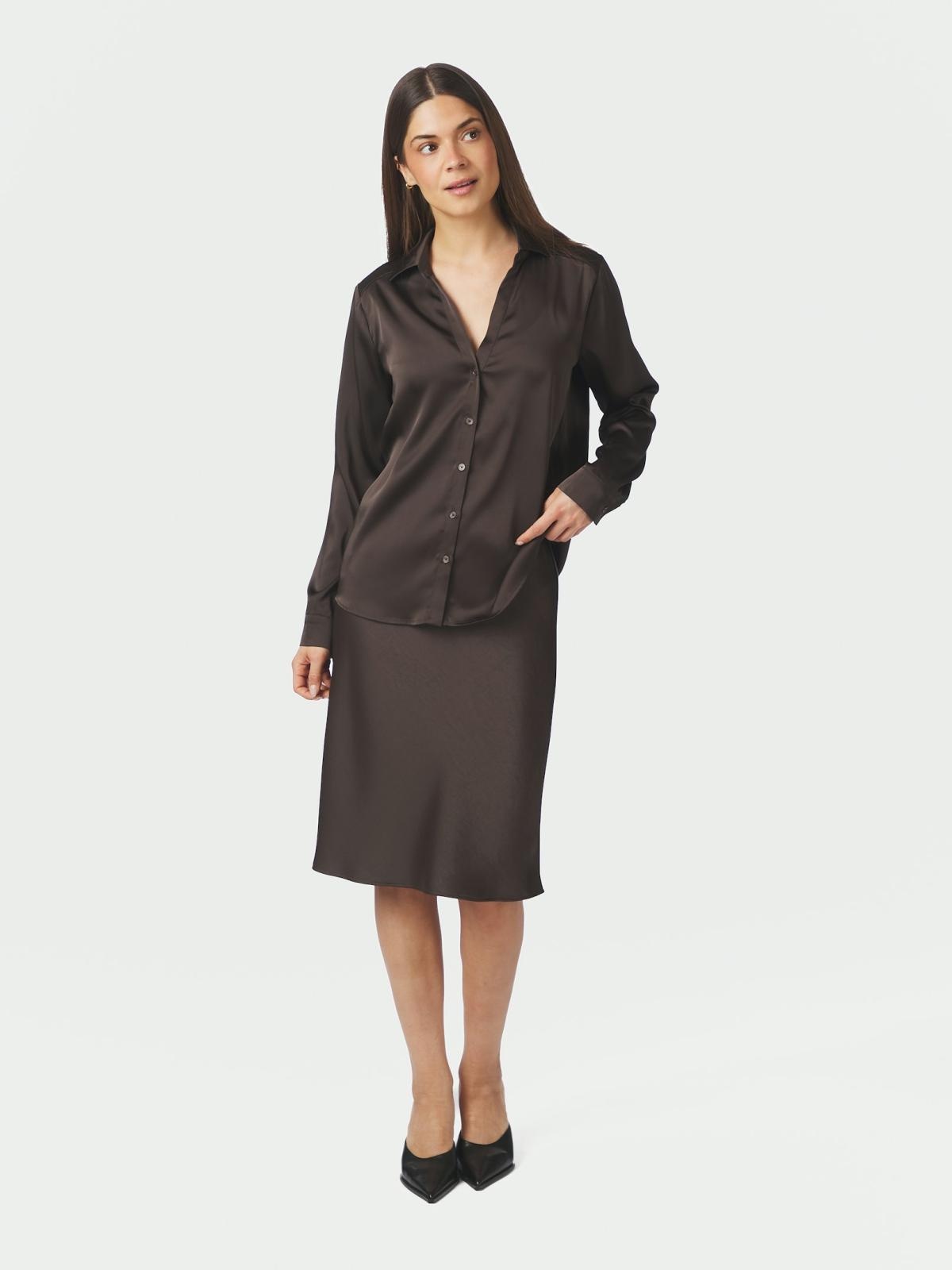 Hazelle Drapy Satin Shirt
