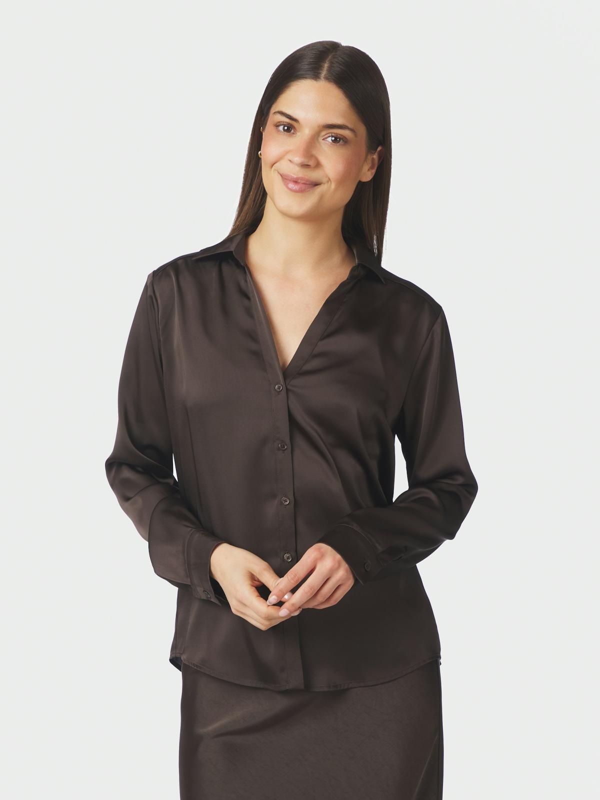Hazelle Drapy Satin Shirt