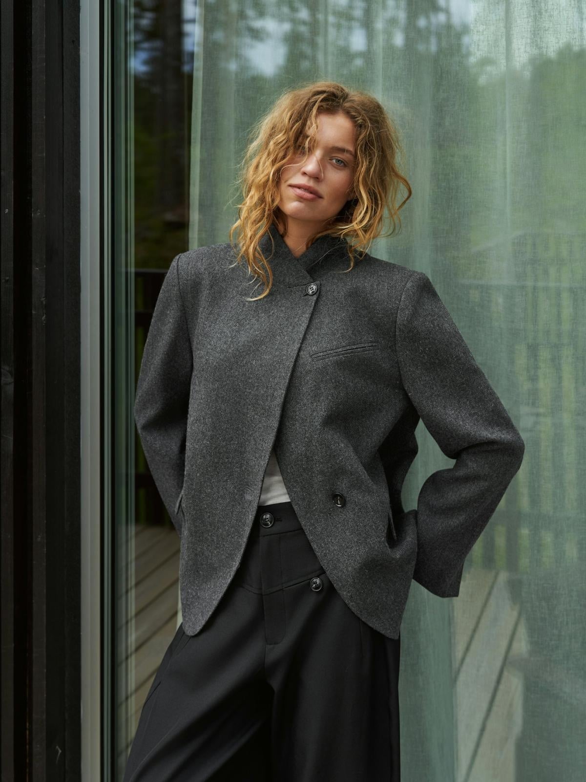 Neo Noir Nerine Structure Twill Blazer