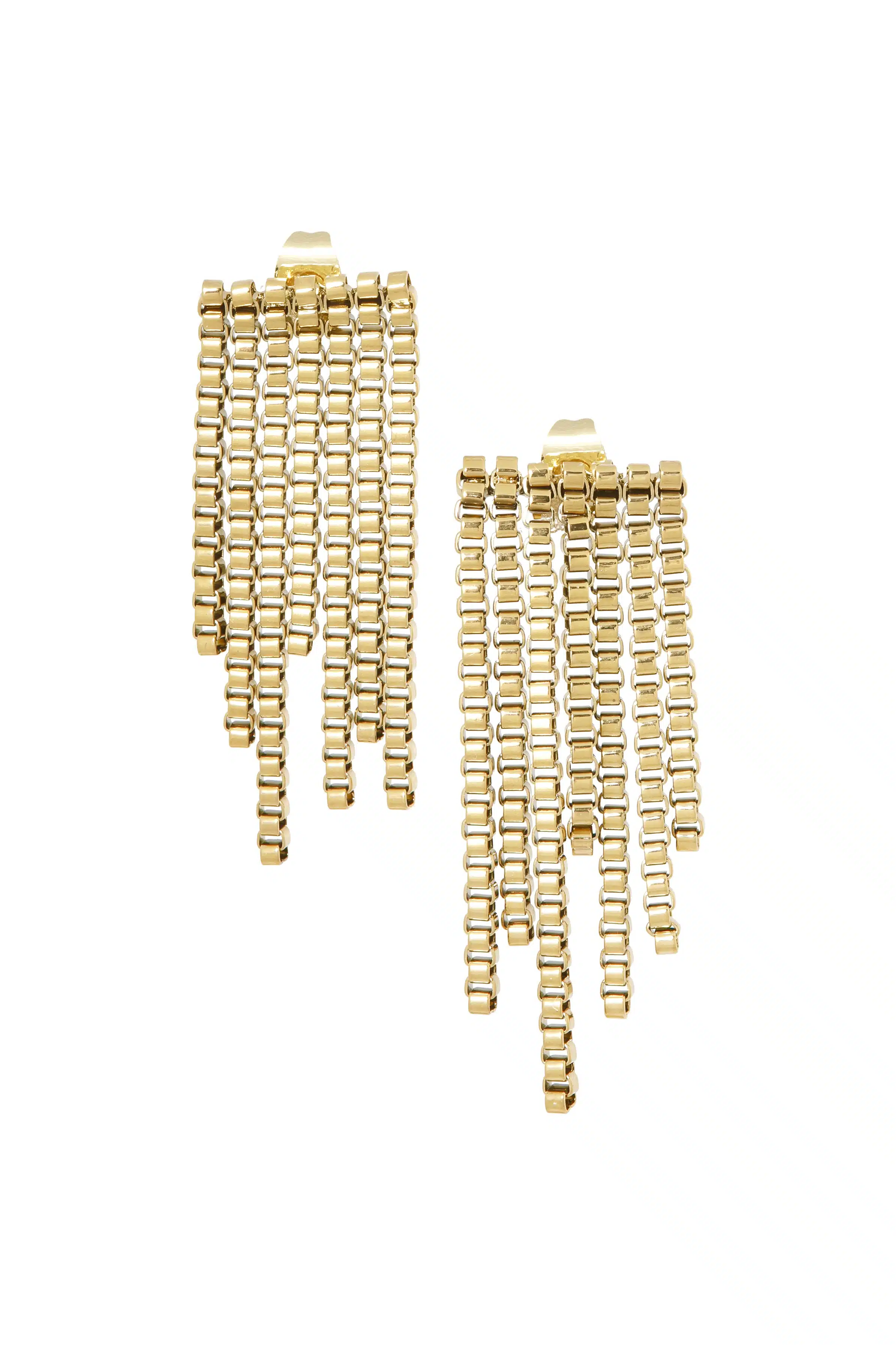 Ellen Beekmans Goldplated earstuds "chains''