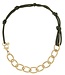 Ketting met touw en gouden schakels