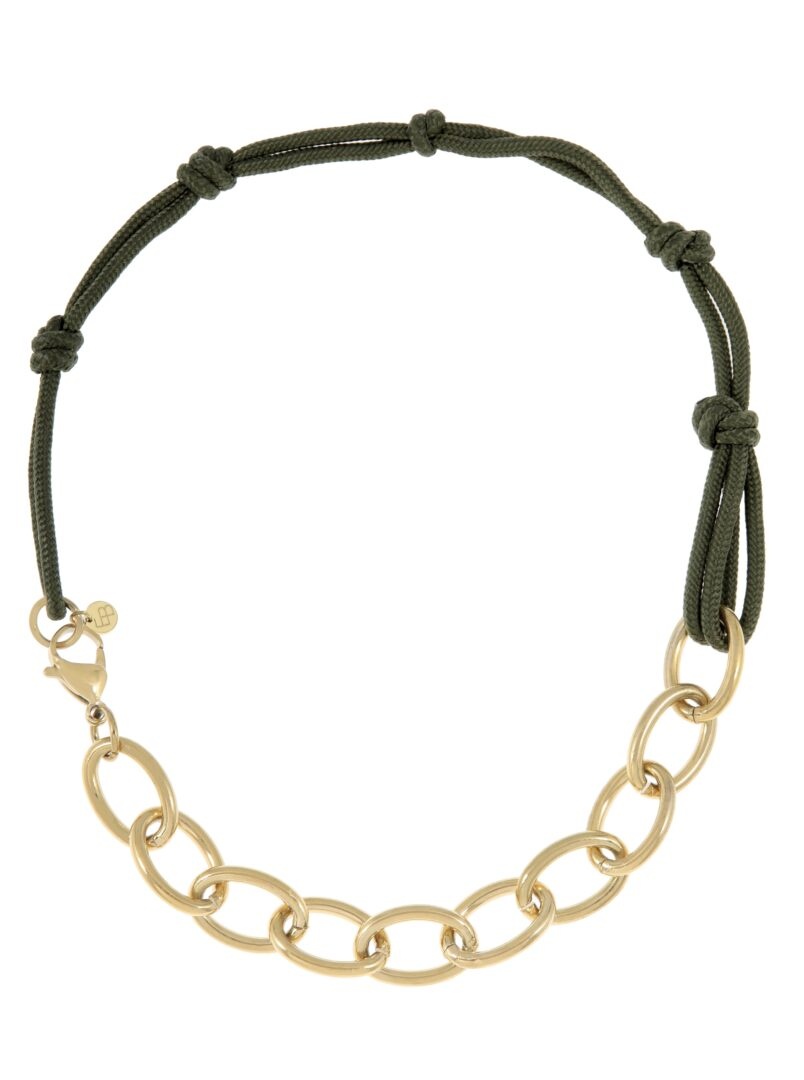 Ketting met touw en gouden schakels