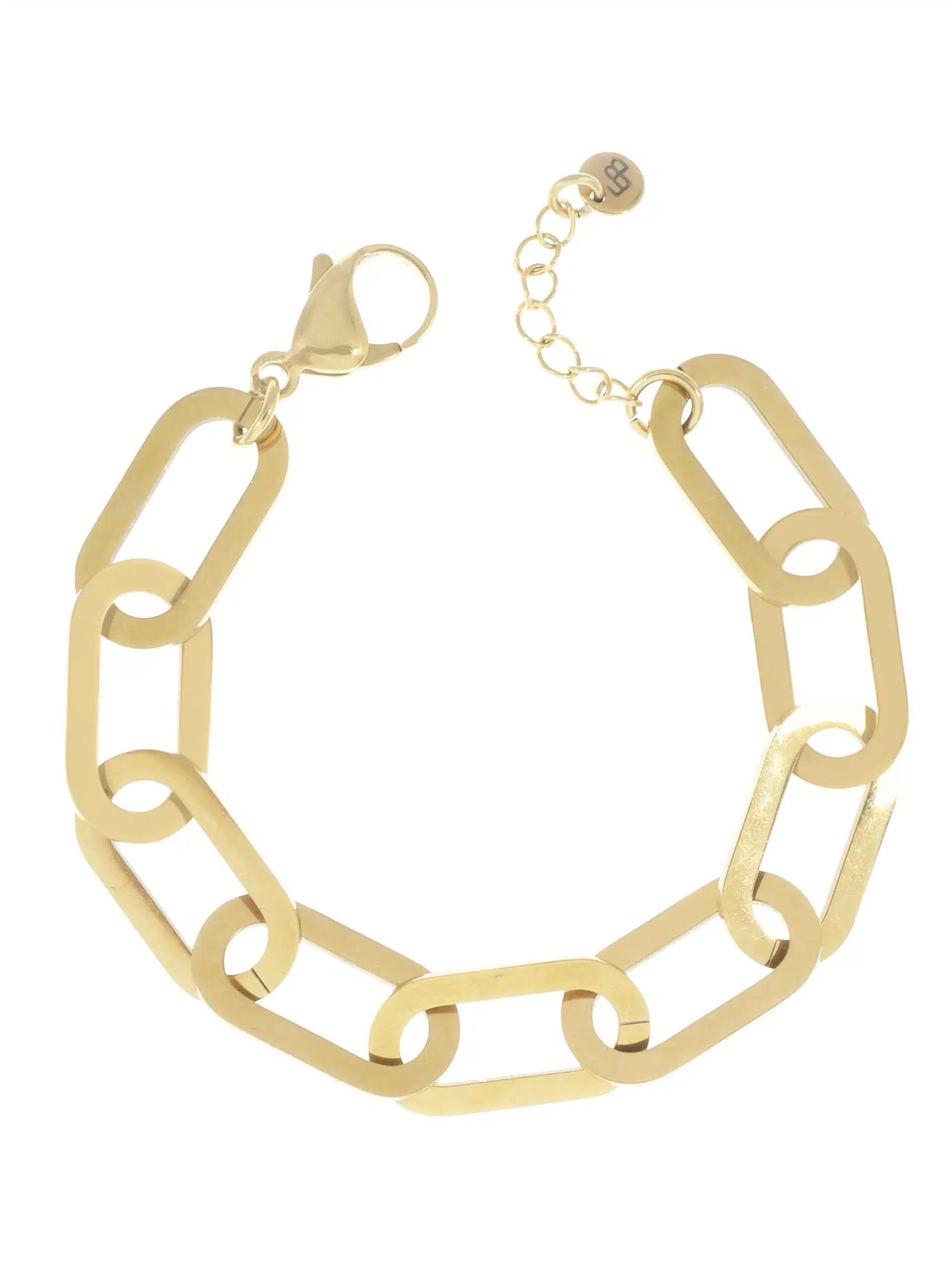 Platte schakel armband XL