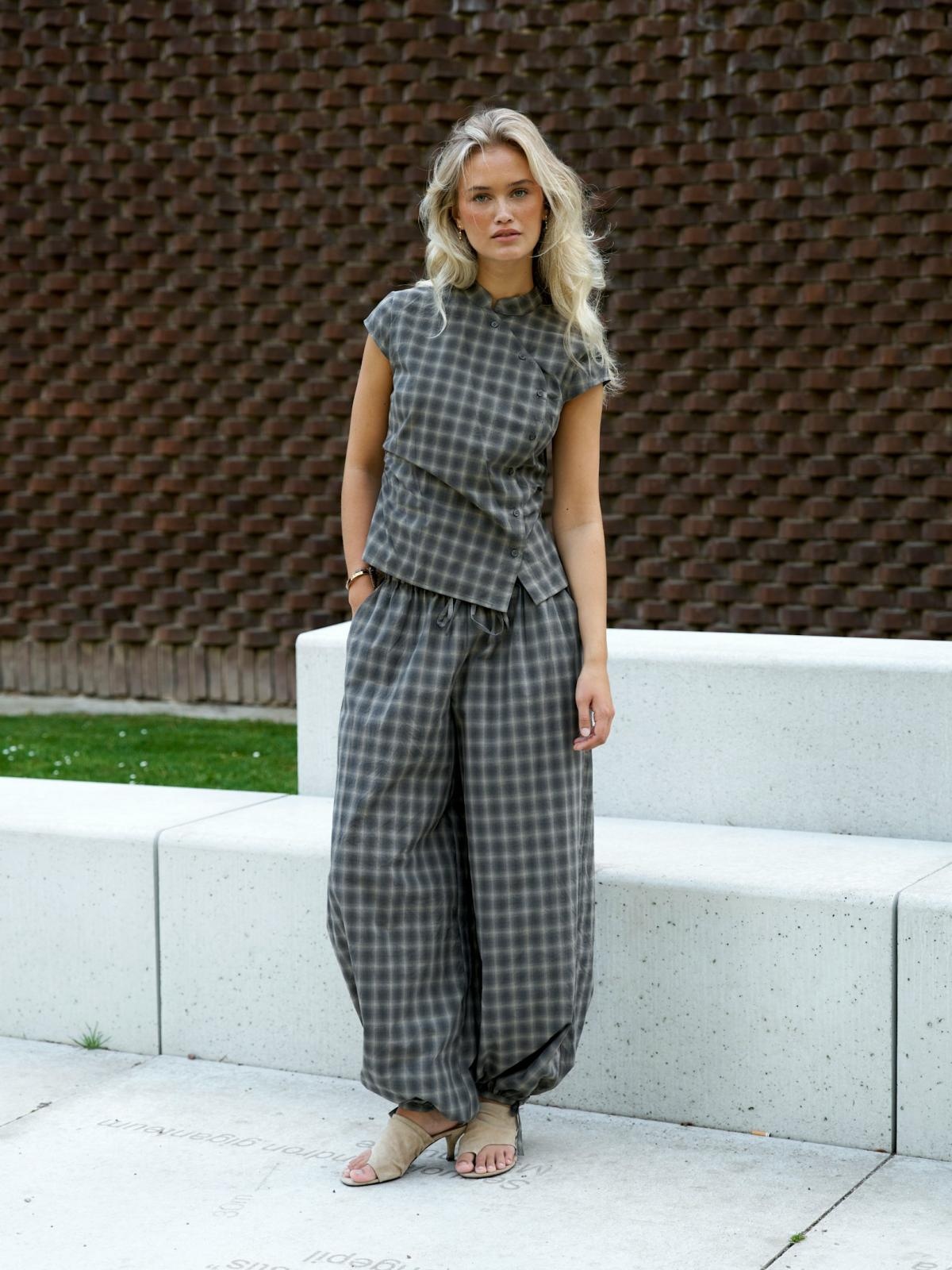 Neo Noir Pascale Checked Blouse