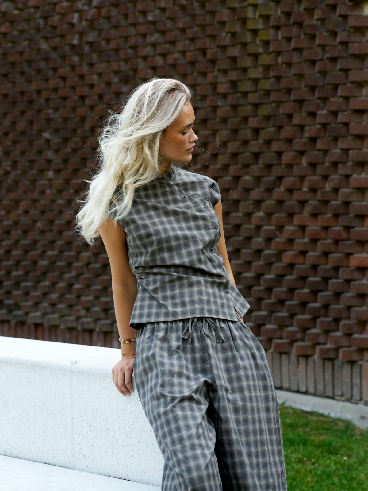 Pascale Checked Blouse