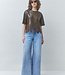 London eco leather lace top