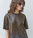 London eco leather lace top