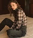 Casha printed check mesh top