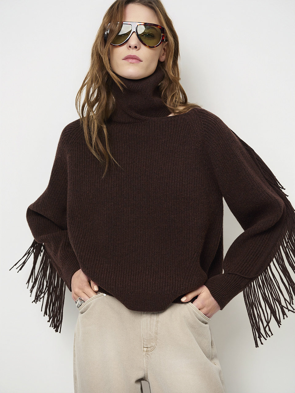 Siega cut-out fringe sweater
