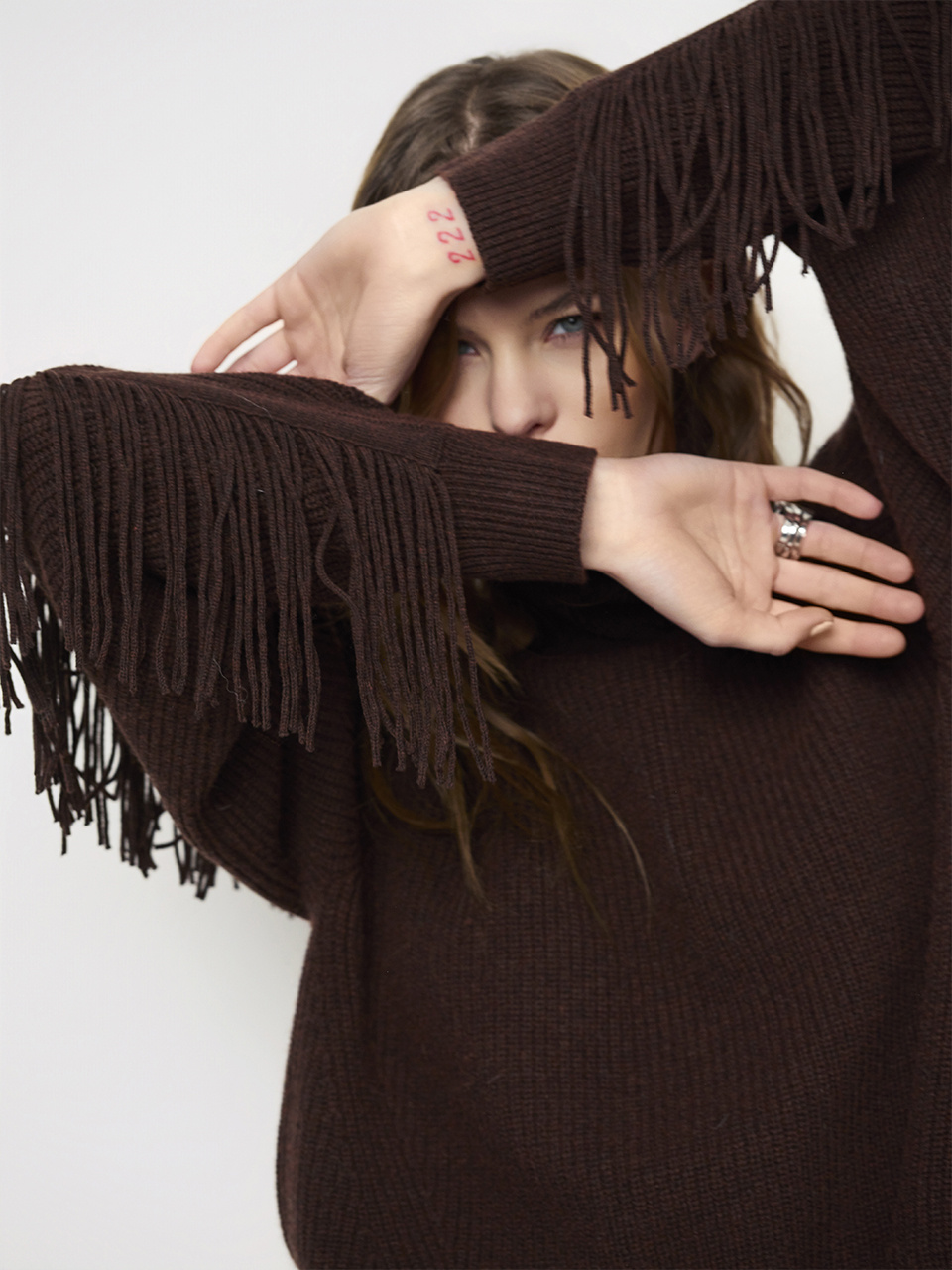 Siega cut-out fringe sweater