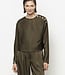 Leiva bold satin button detail top