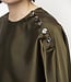 Leiva bold satin button detail top