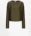 Leiva bold satin button detail top