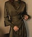 Noanne bold satin shirt-wrap dress