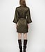 Noanne bold satin shirt-wrap dress