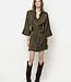 Noanne bold satin shirt-wrap dress