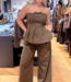 Stacy pleat corsage top