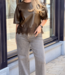 London eco leather lace top