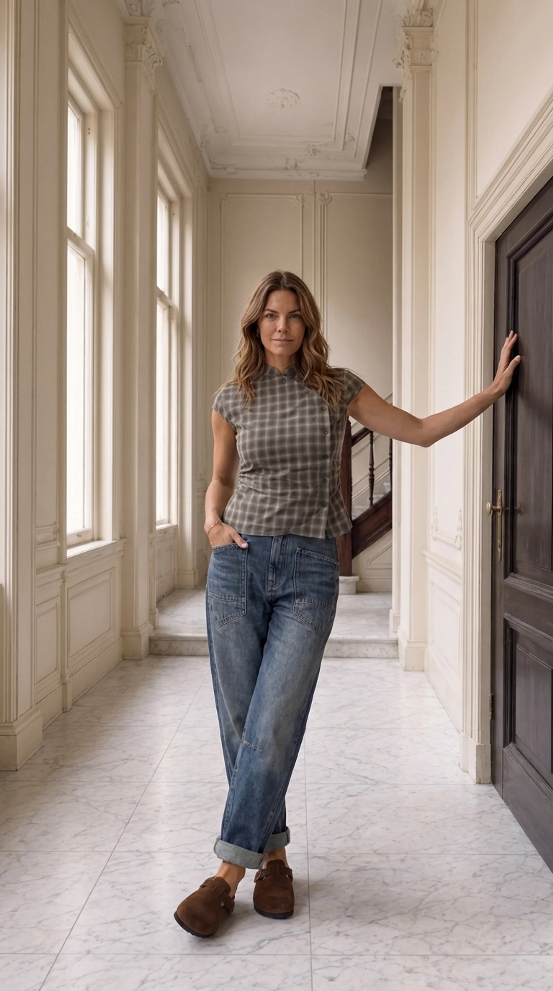 Neo Noir Pascale Checked Blouse