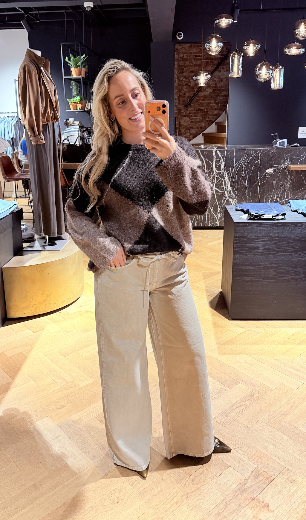 Inga Check Fluff Knit Pull