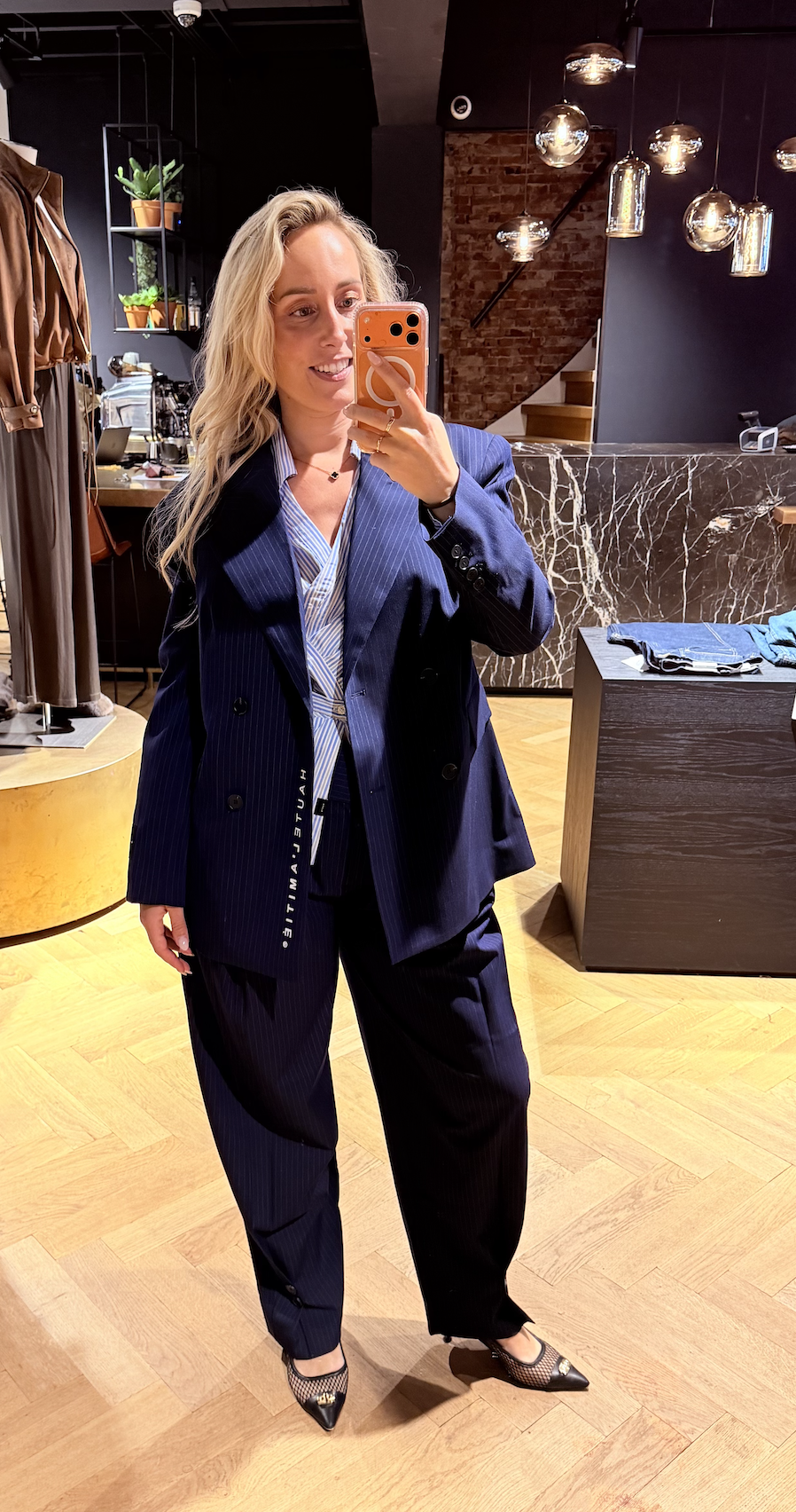 Navy Pin Pleat Tall Pant