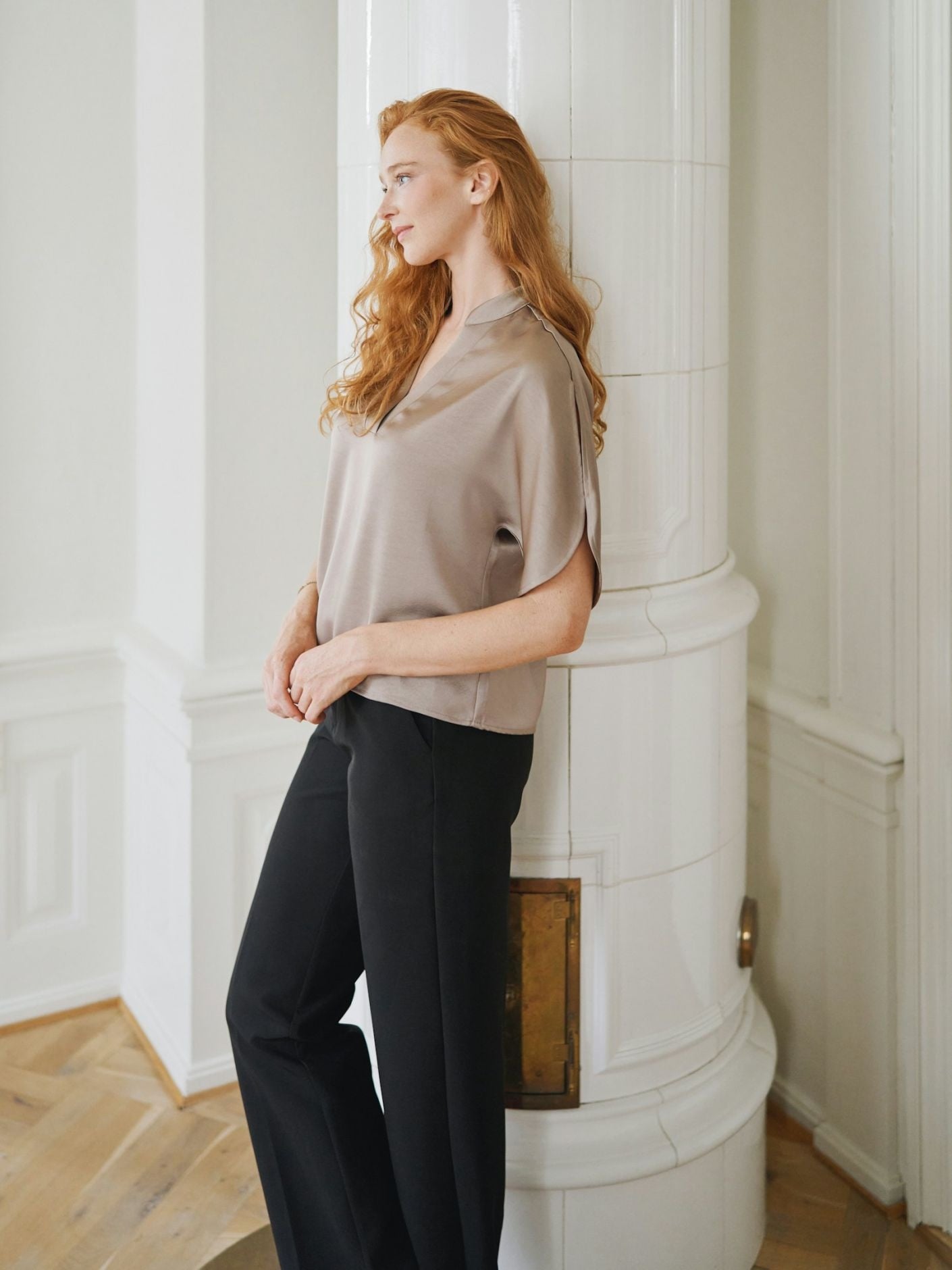 Neo Noir Anelle Heavy Sateen Blouse