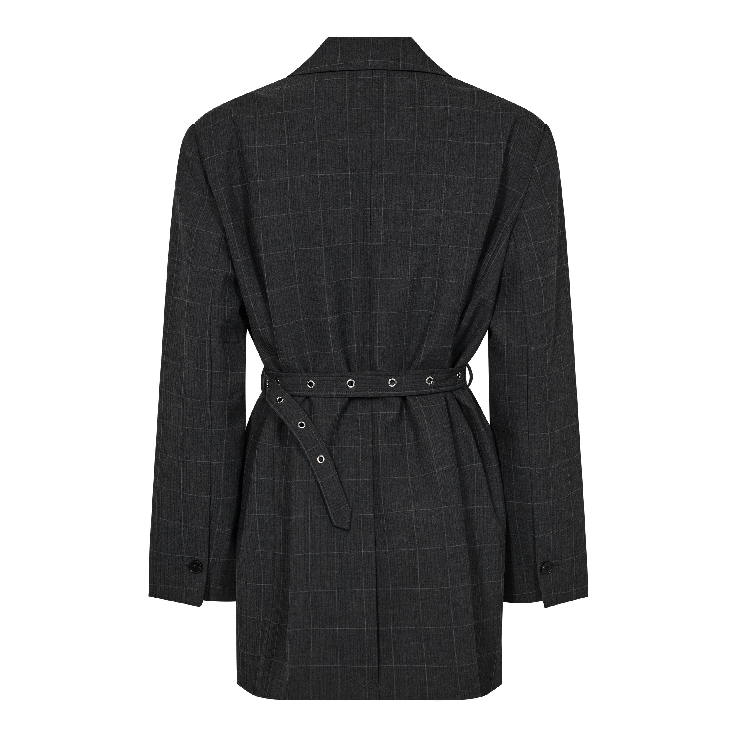 Smokey Check Oversize Belt Blazer