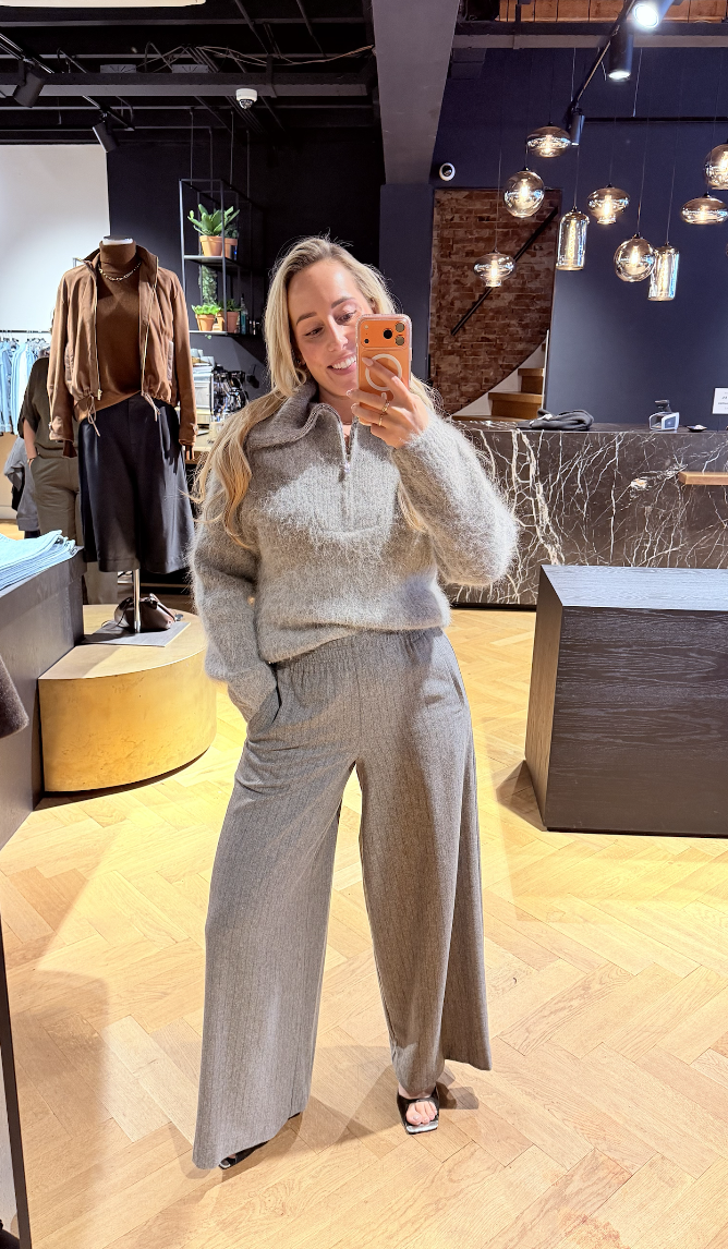 Emyla zip sweater Heather Grey