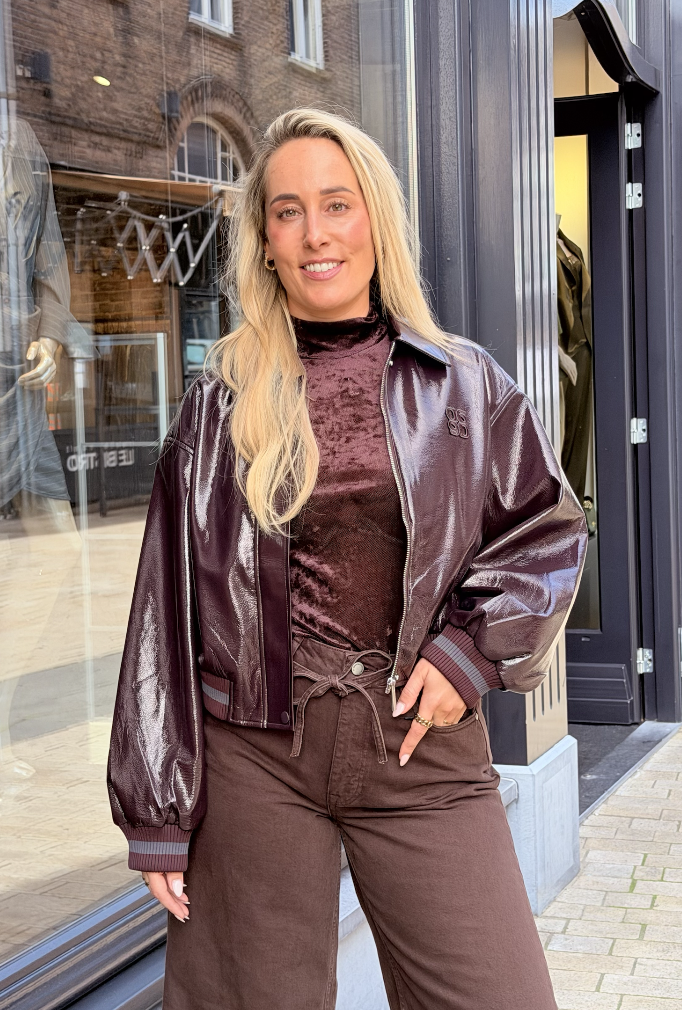 Dalyn faux crackle leather bomber