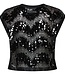 Mirror Sequin Crop Top Black