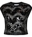 Mirror Sequin Crop Top Black