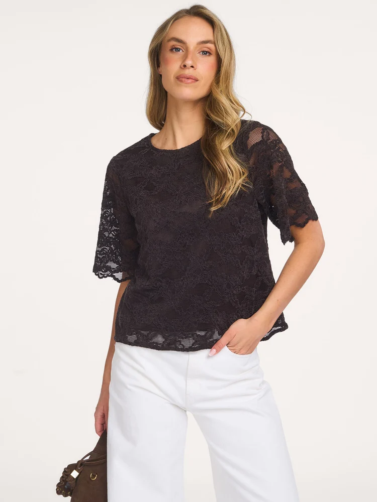 Co'couture Trey Lace Tee