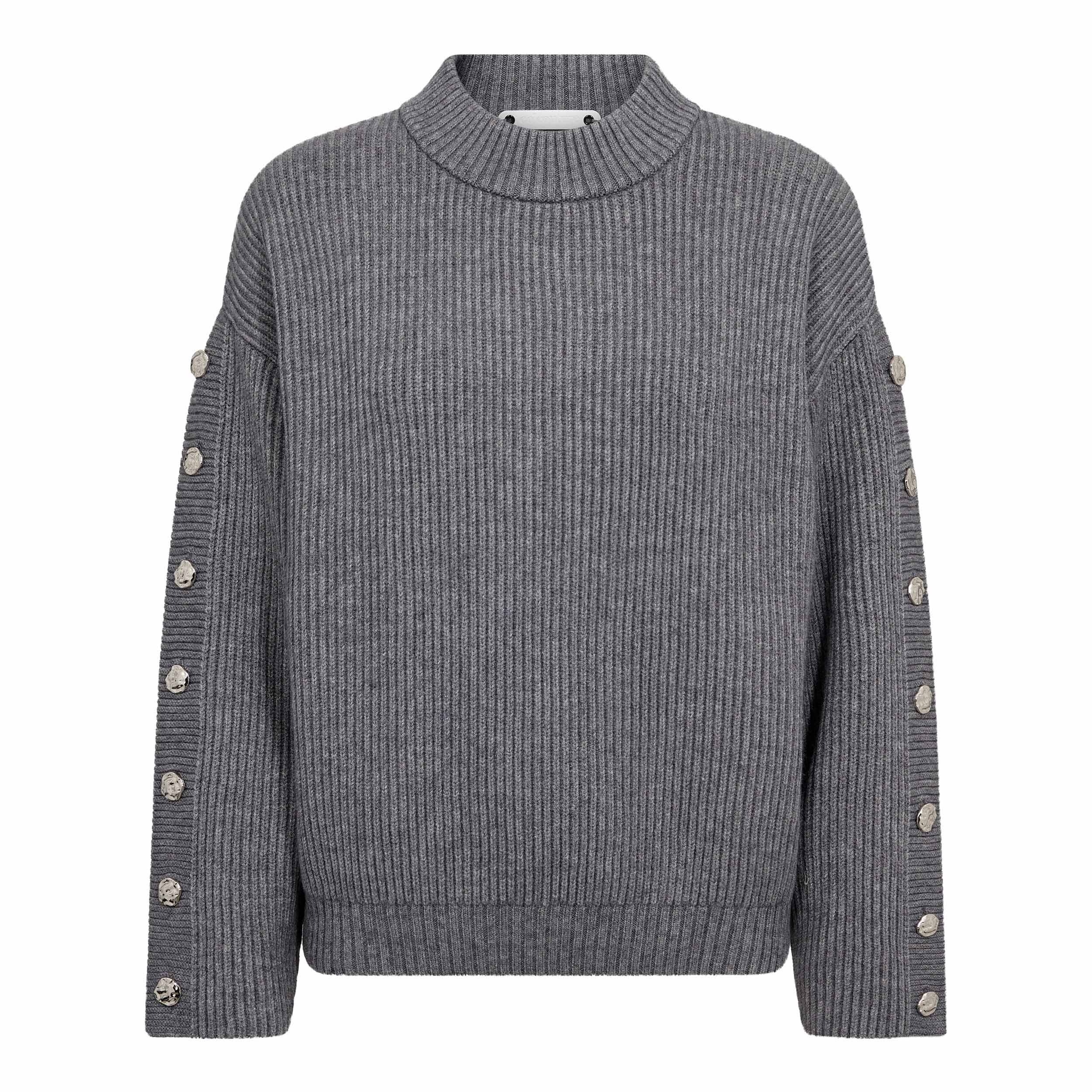 Row Button Sleeve Knit