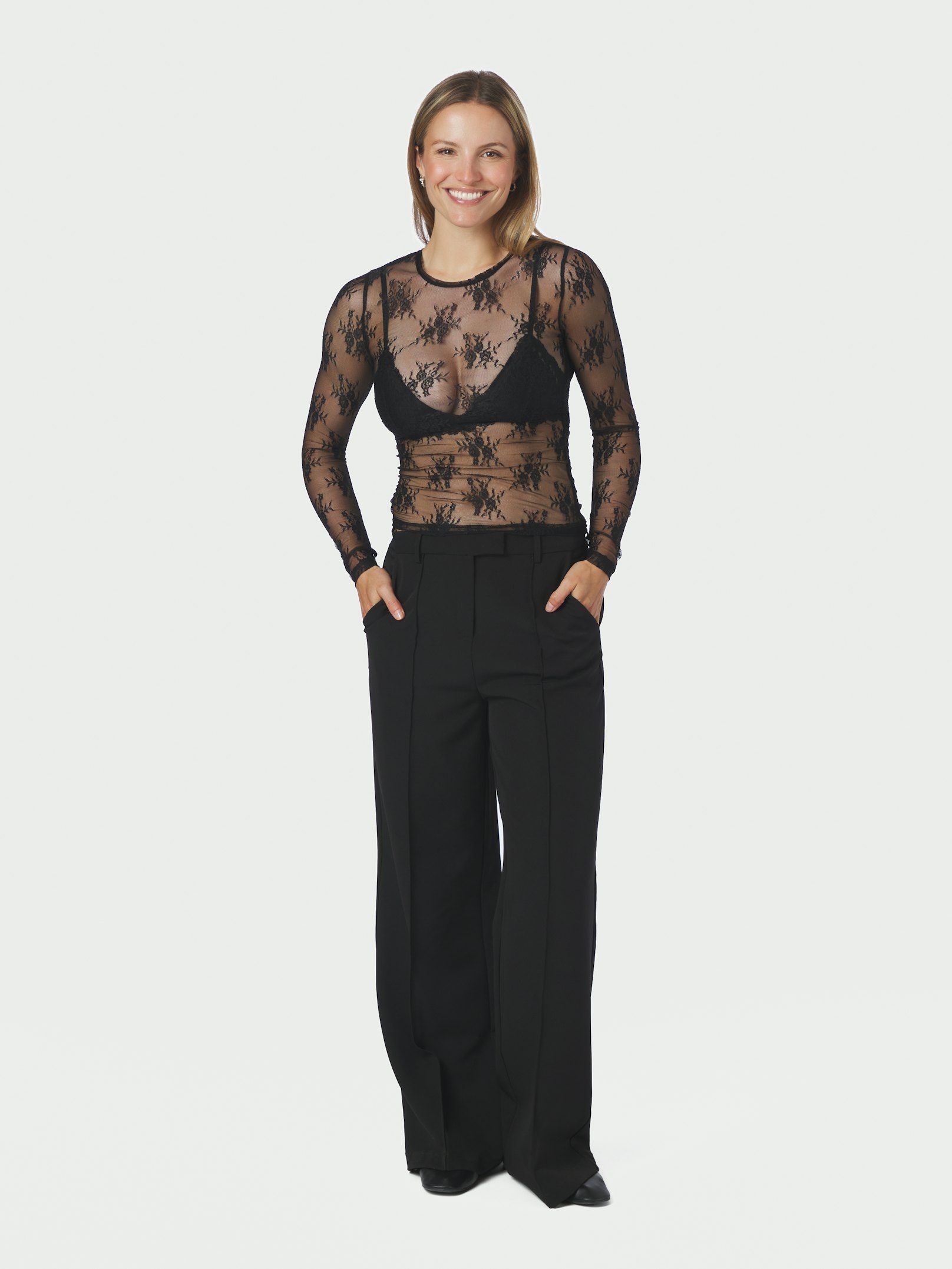 Evania Mesh Blouse Black