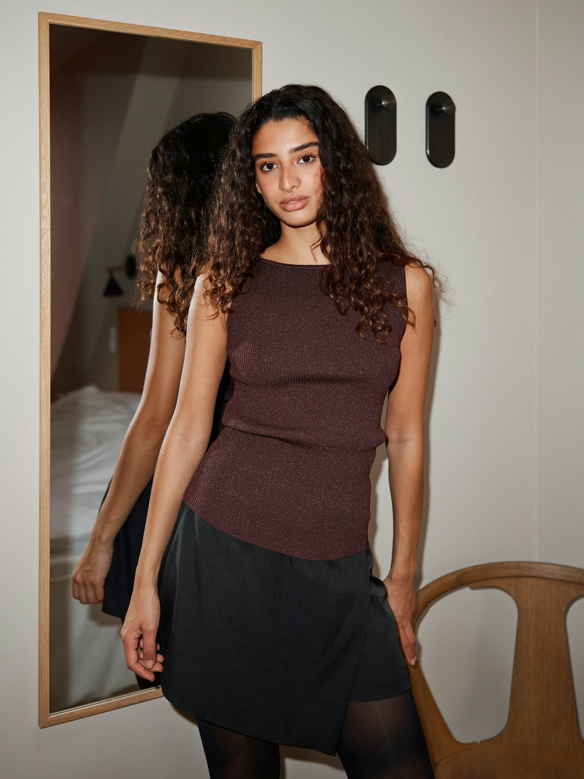 Neo Noir Talia Glitter Knit Top
