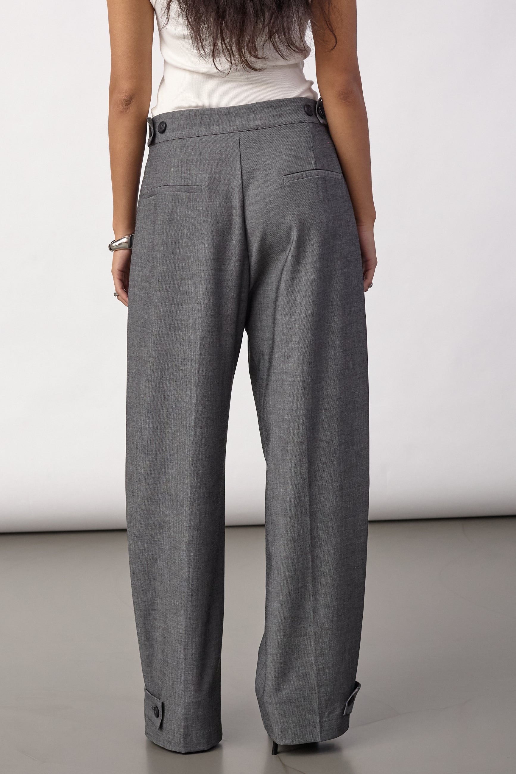 Jacky Pleat Pant Mid Grey