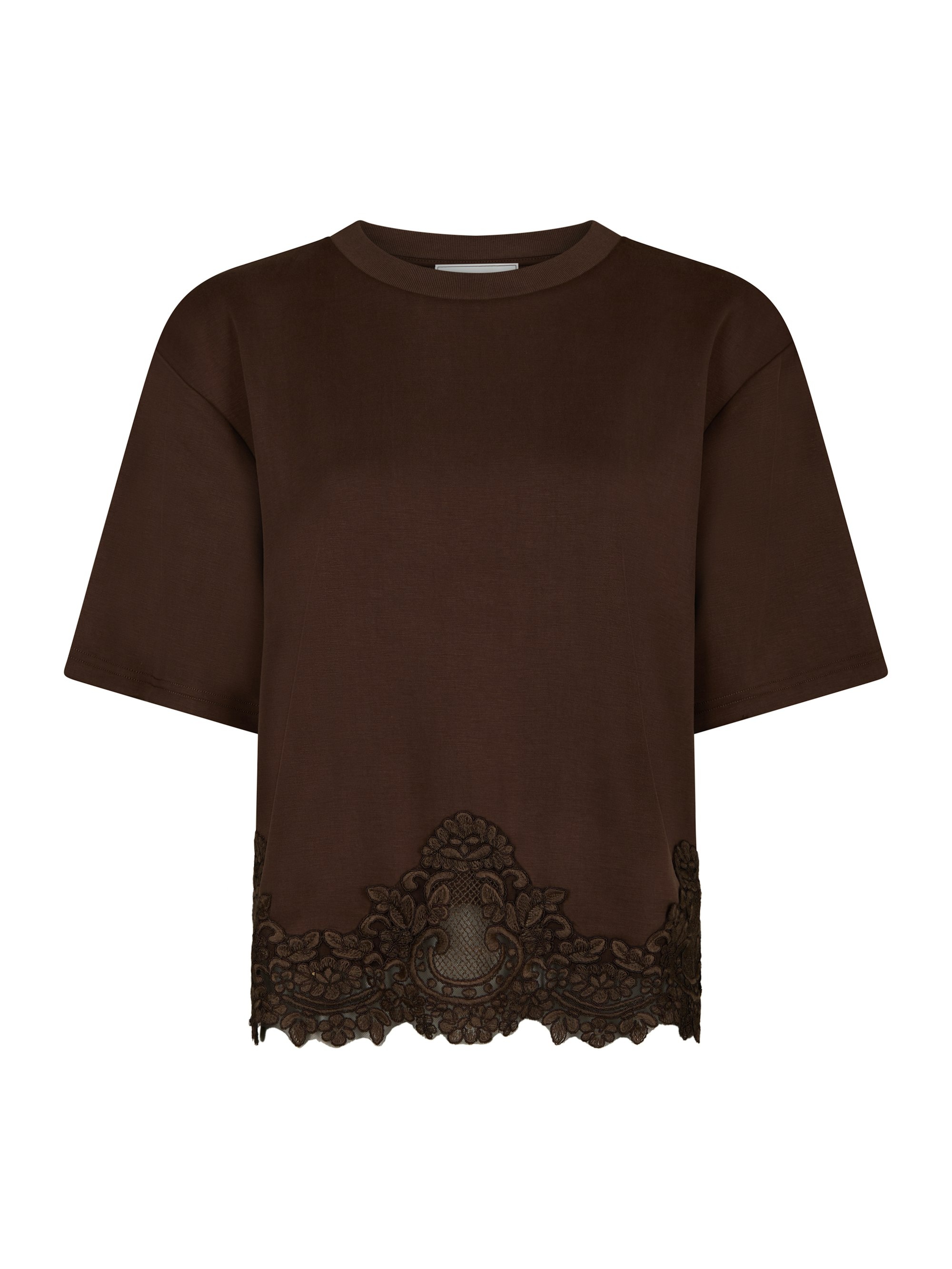 Iria Lace Tee Brown