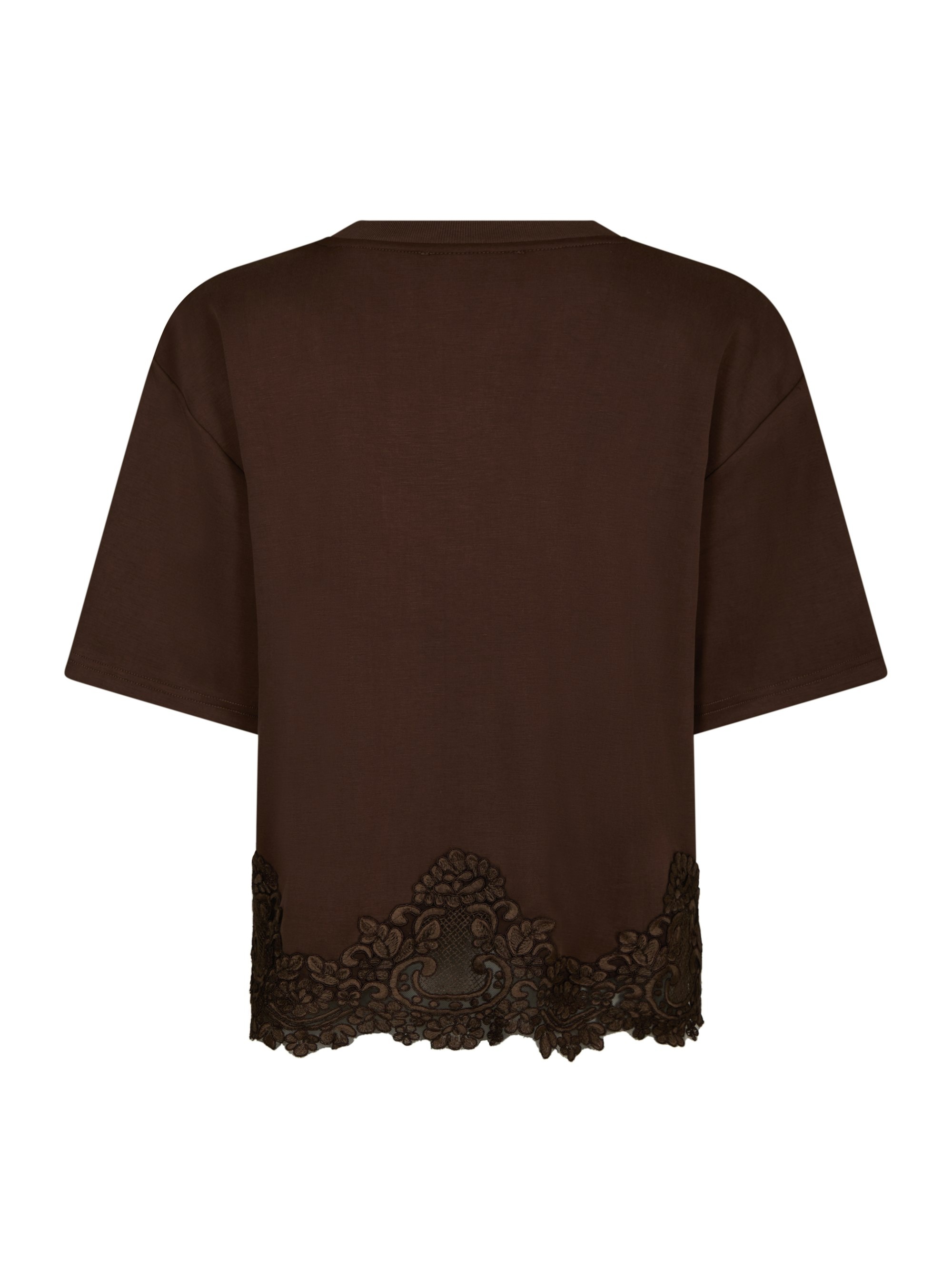 Iria Lace Tee Brown